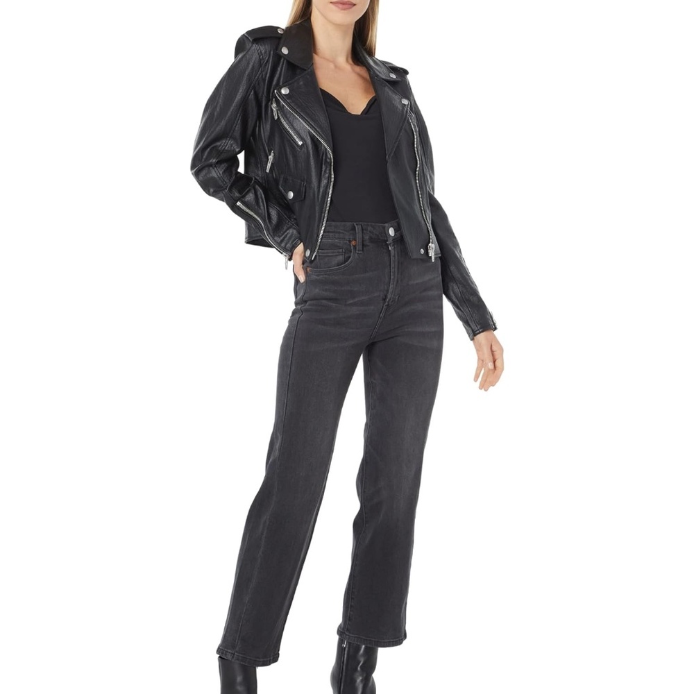 NEW Blank NYC Leather Cropped Moto Jacket - Picture 4 of 8